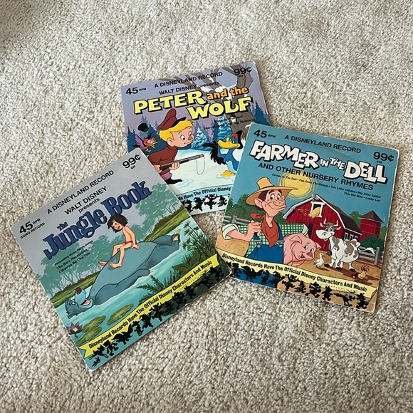 Walt Disney: The Jungle Boom, Peter and the Wolf, Farmer in the Dell Records - Picture 1 of 10